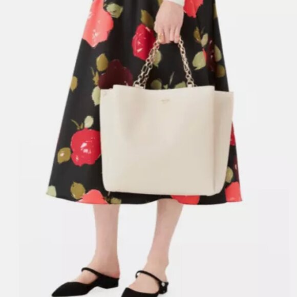 Kate Spade New York Carlyle Large Tote - Pebbled Leather - Milk Glass - Picture 6 of 9